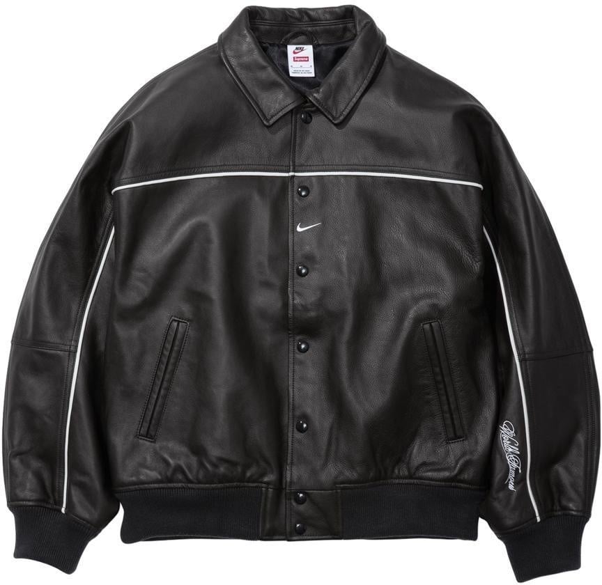 Supreme®/Nike® Leather Varsity Jacket view 11